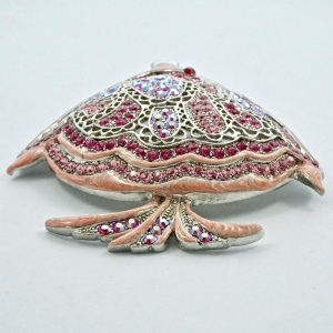 MD Fish Statement Brooch with Pink Enamel and Pink Rhinestones