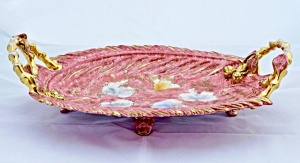 Mica Italy Pink Gold Ceramic Dish Centrepiece circa 1950s