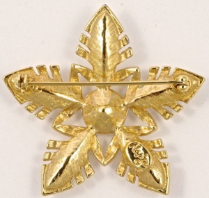 Napier Gold Plated Diamante Star Brooch circa 1980s