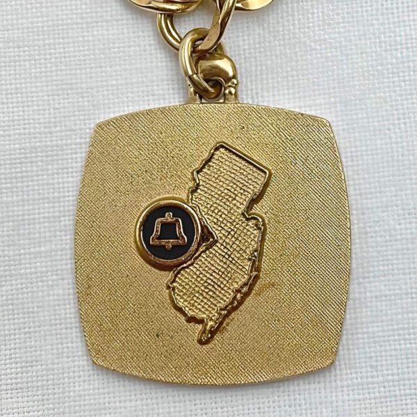 12K Gold Filled Double Curb Link Bracelet with New Jersey Charm
