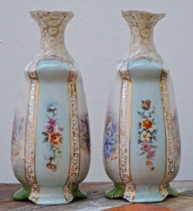 Antique Pair of Victorian Porcelain Jugs signed Fr Stahl