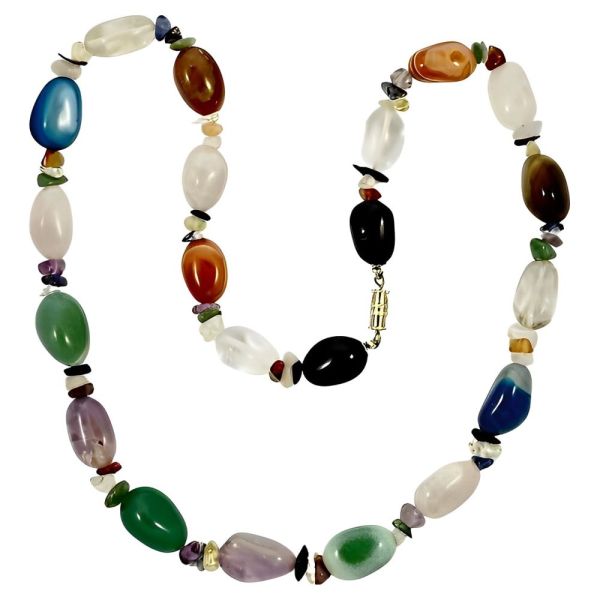 Polished Gemstone Necklace circa 1950s