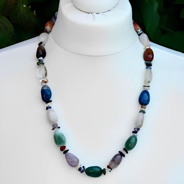 Polished Gemstone Necklace circa 1950s
