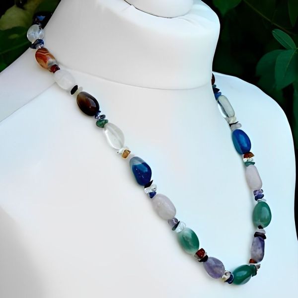 Polished Gemstone Necklace circa 1950s