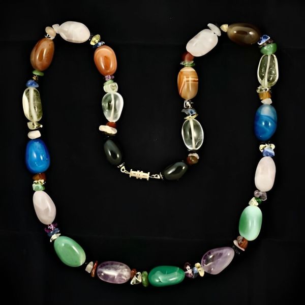 Polished Gemstone Necklace circa 1950s