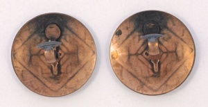 Mid Century Round Copper Geometric Clip On Earrings
