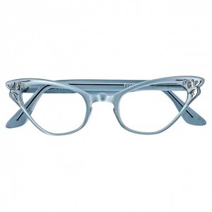 Selecta French Velvet Blue Cat Eyeglass Frames 1960s