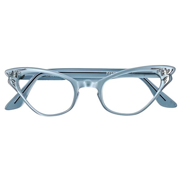 Selecta French Velvet Blue Cat Eyeglass Frames 1960s Arabella Bianco