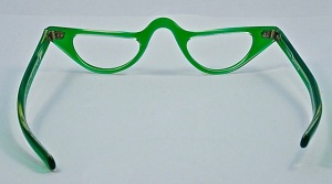 Selecta Green on Yellow Cat Reading Eyeglass Frames 1960s