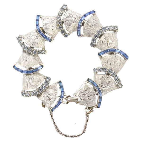 Silver Plated and Blue Diamante Bracelet circa 1960s