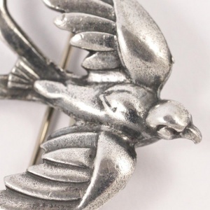 Vintage Silver Tone Swallow Brooch circa 1950s