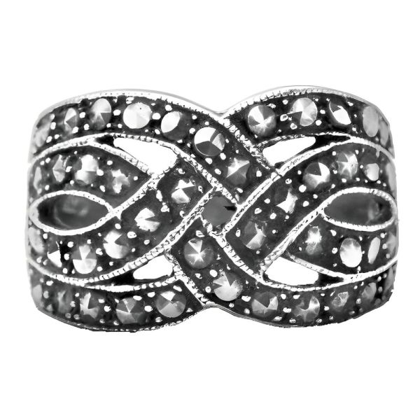 Vintage Silver and Marcasite Ring circa 1970s