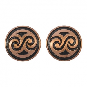 Copper Bell Mid Century Round Polished Wave Clip On Earrings