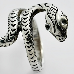 Sterling Silver Etched Snake Ring