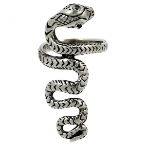Sterling Silver Etched Snake Ring
