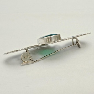 Sterling Silver and Chrysoprase Hand Crafted Statement Brooch
