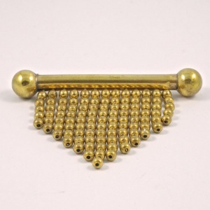 Antique Victorian Gold Plated Ball Fringe Brooch