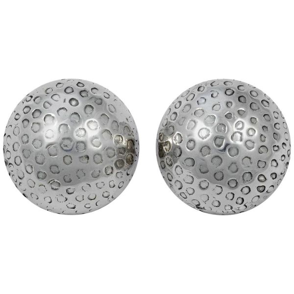 Vintage Mexican Taxco Sterling Silver Round Clip On Earrings