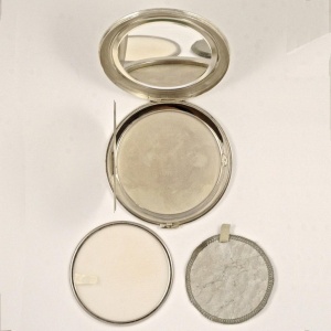 West Germany Sterling Silver Powder Compact circa 1950s