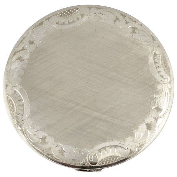 West Germany Sterling Silver Powder Compact circa 1950s