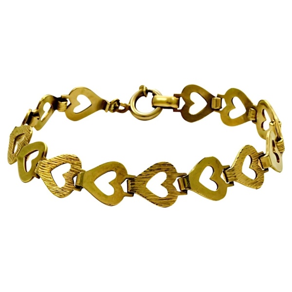 Andreas Daub Gold Plated Open Heart Link Bracelet