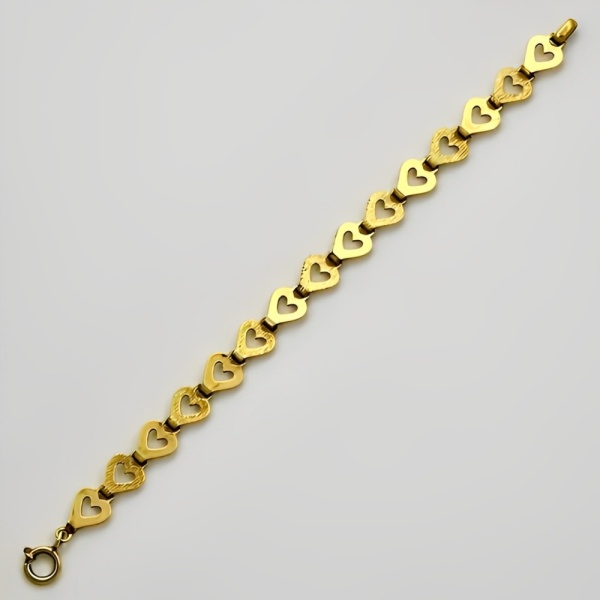 Andreas Daub Gold Plated Open Heart Link Bracelet