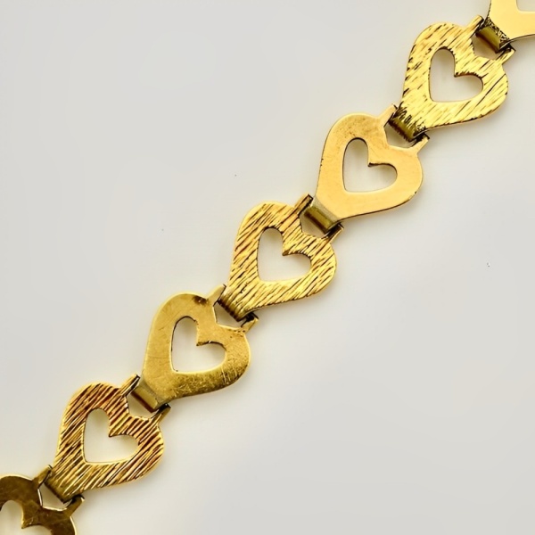 Andreas Daub Gold Plated Open Heart Link Bracelet