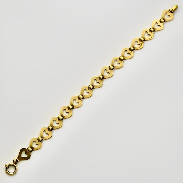 Andreas Daub Gold Plated Open Heart Link Bracelet