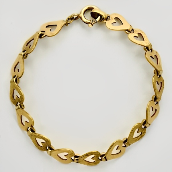 Andreas Daub Gold Plated Open Heart Link Bracelet