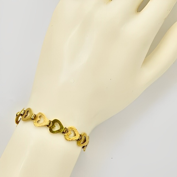Andreas Daub Gold Plated Open Heart Link Bracelet