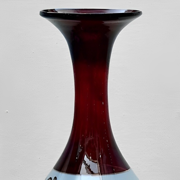 Antique Victorian Bohemian Ruby Red Glass Vase, circa 1880s