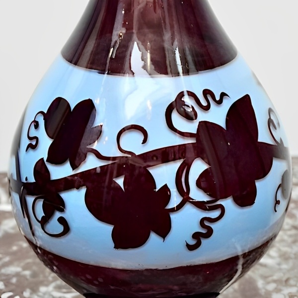 Antique Victorian Bohemian Ruby Red Glass Vase, circa 1880s