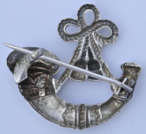 Antique Victorian Scottish Silver Thistles and Horn Brooch