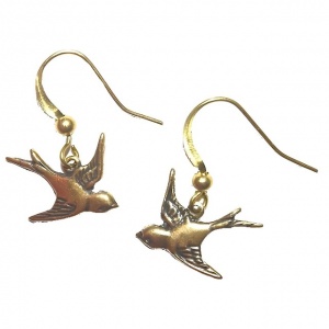ARABELLA Antique Gold Tone Swallow Earrings