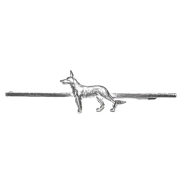 Art Deco Silver Tone German Shepherd Brooch