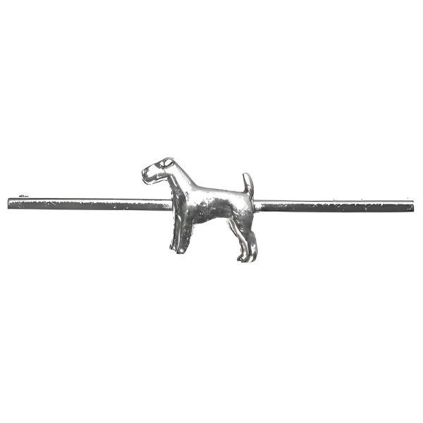 Art Deco Silver Tone Terrier Brooch