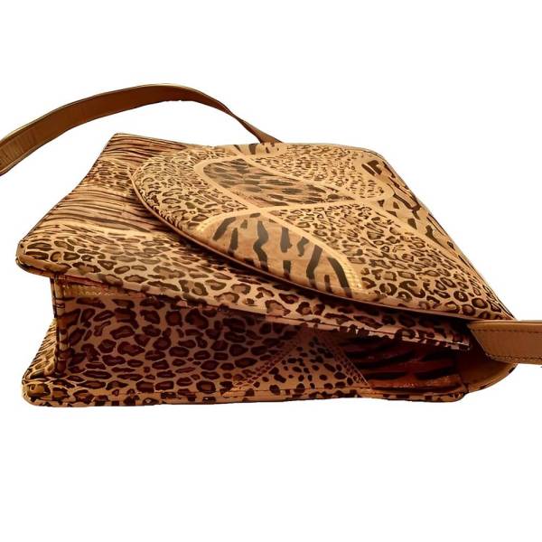 Carvela Italian Animal Print Faux Leather Shoulder Bag