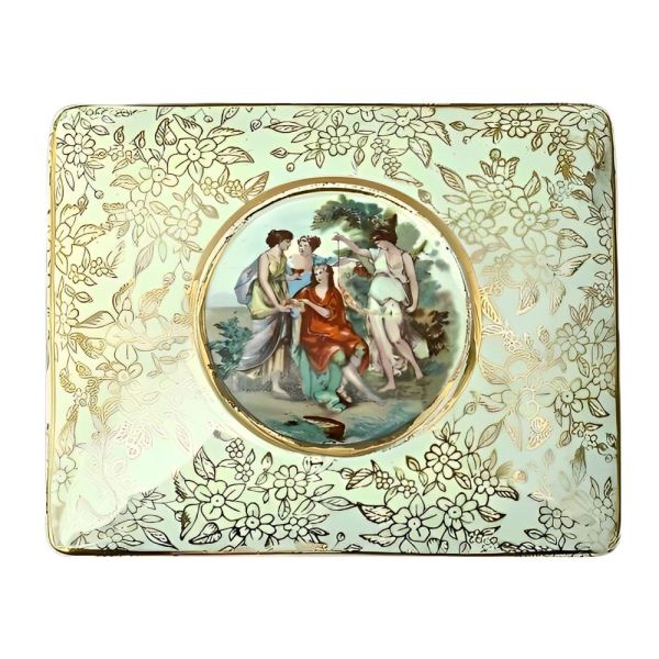 Empire England 1940s Golden Mythological China Box