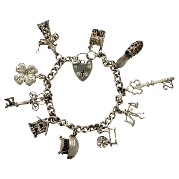 Bracelet Vintage En Argent Sterling 925 - Longueur 18 Cm, Poids 6,7 G - Marque HMK - Occasion Très Bon état