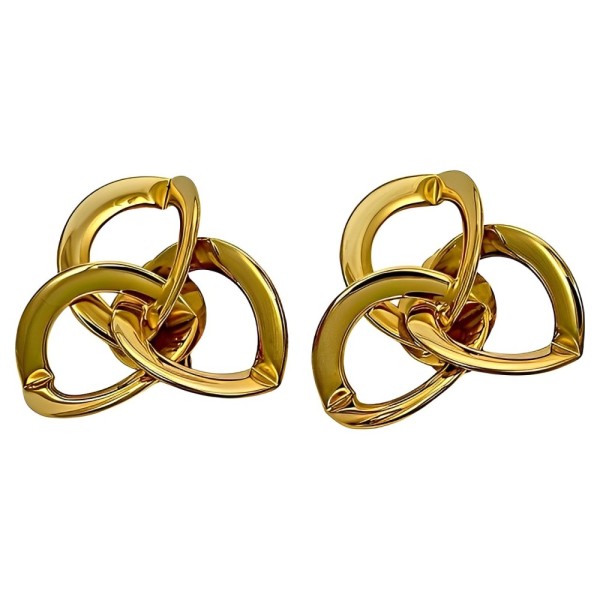 Gold Plated Triple Hoop Clip On Statement Earrings circa 1980s