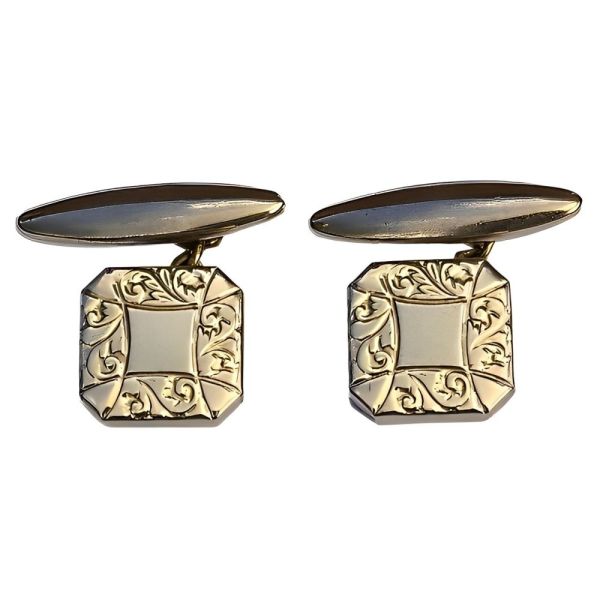 Gold Tone Scroll Cufflinks circa 1930s