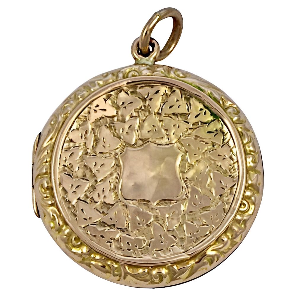 Locket Back Antique Victorian 9ct Rose Gold Back and Front Leaves Locket | Arabella ...