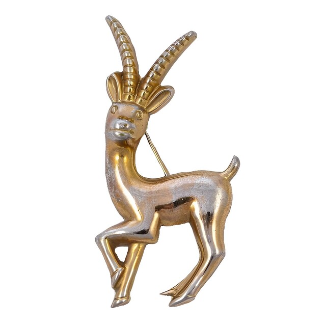 Coro Vintage Gold Plated Gazelle Brooch