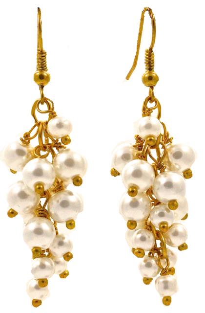 Cream Ball Pearl Cluster Studs- Order Wholesale