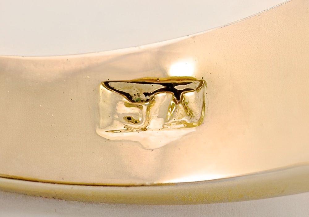 JA Gold Tone Silver Tone Diamante Solitaire Ring 1980s | Arabella Bianco