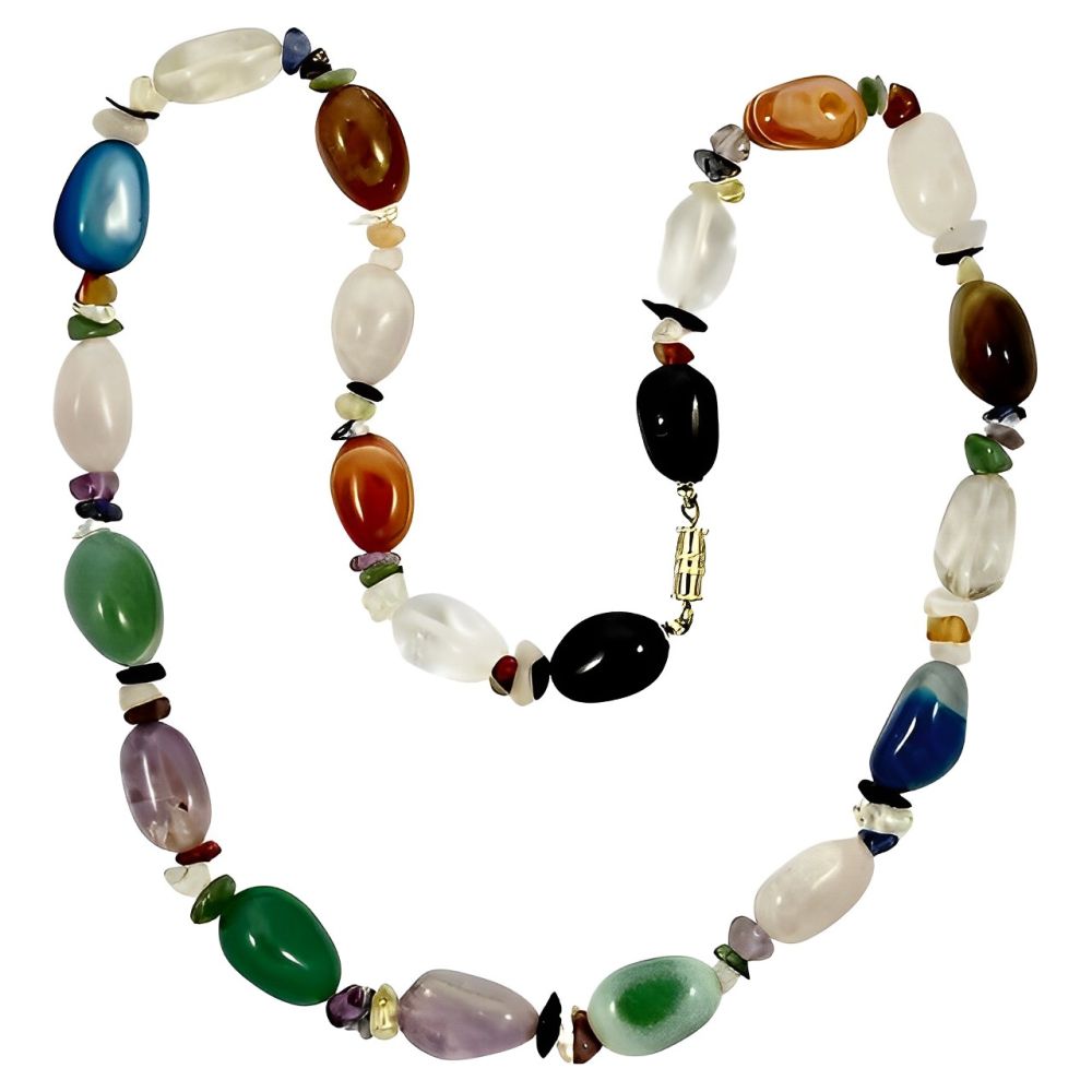 Polished Gemstone Necklace circa 1950s