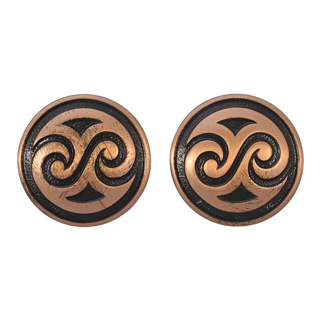Copper Bell Mid Century Round Polished Wave Clip On Earrings