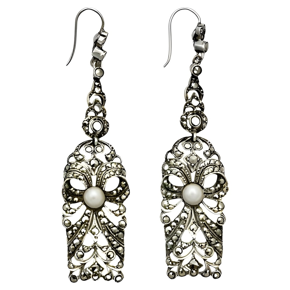 Marcasite earrings art deco hotsell