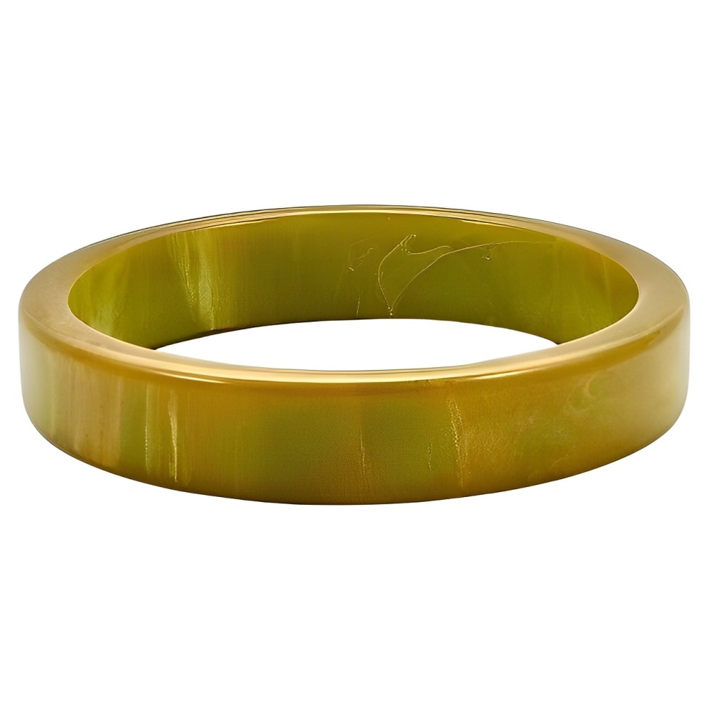 Marbled Mustard Yellow Bakelite Bangle Bracelet