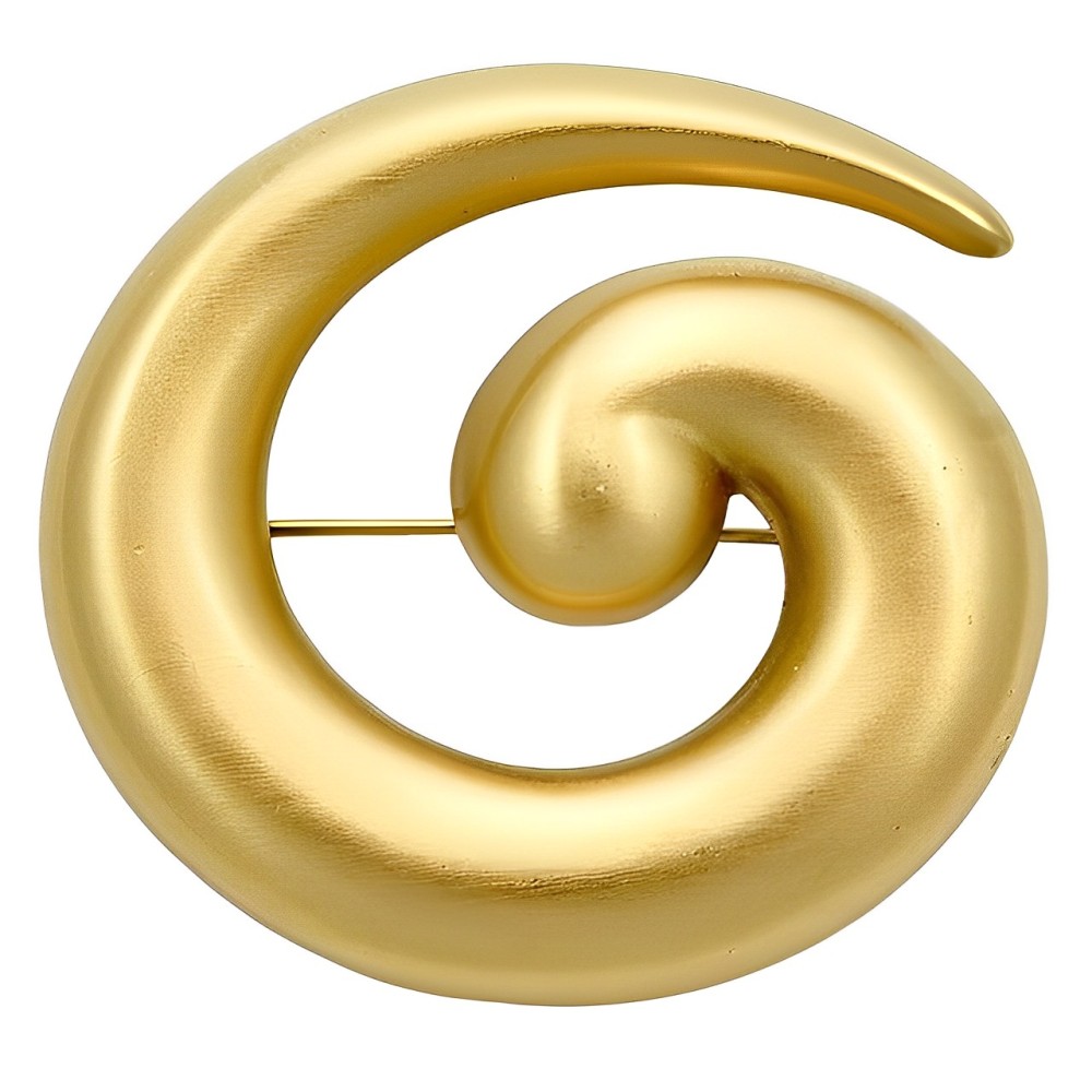 Monet Brushed Gold Plated Swirl Brooch circa 1980s